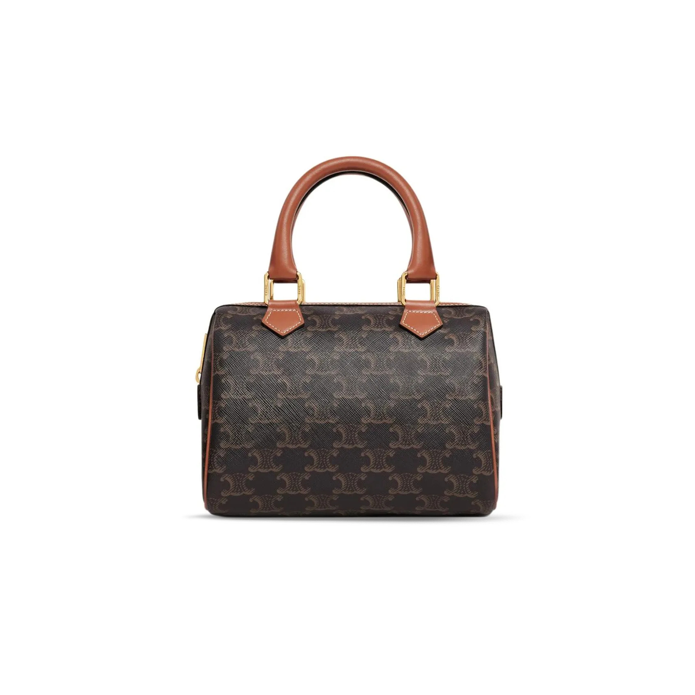 Ce**e small boston bag triomphe in triomphe canvas and lambskin 197582cas.04lu (19.5*14*7cm)